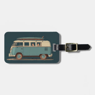 Etiqueta De Bagagem Van de Surf Vintage – Design de Camper Retro