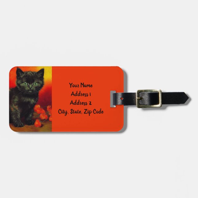 Etiqueta De Bagagem Van Gogh Black Kitten (Frente Horizontal)