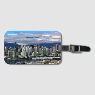 Etiqueta De Bagagem Vancouver, linha do horizonte do Canadá 