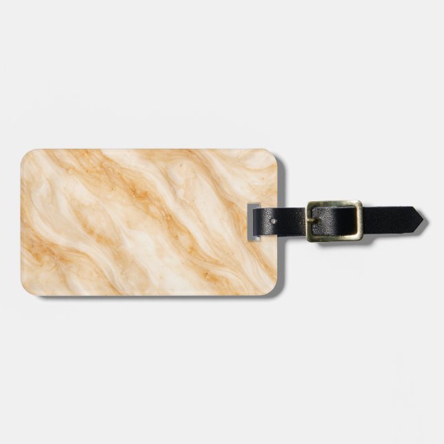 Etiqueta De Bagagem Vanilla Milkshake Marble Texture (Frente Horizontal)