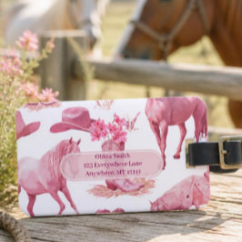Etiqueta De Bagagem Vaqueira Rosa Western