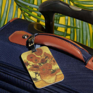 Etiqueta De Bagagem Vaso Com Quinze Girassóis Vincent Van Gogh