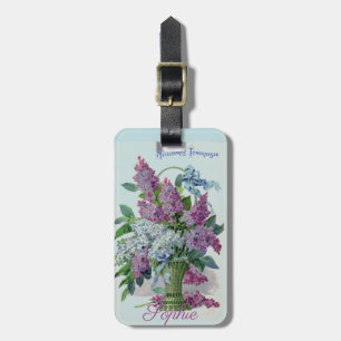 Etiqueta De Bagagem Vaso de flor do vintage/Victorian personalizado