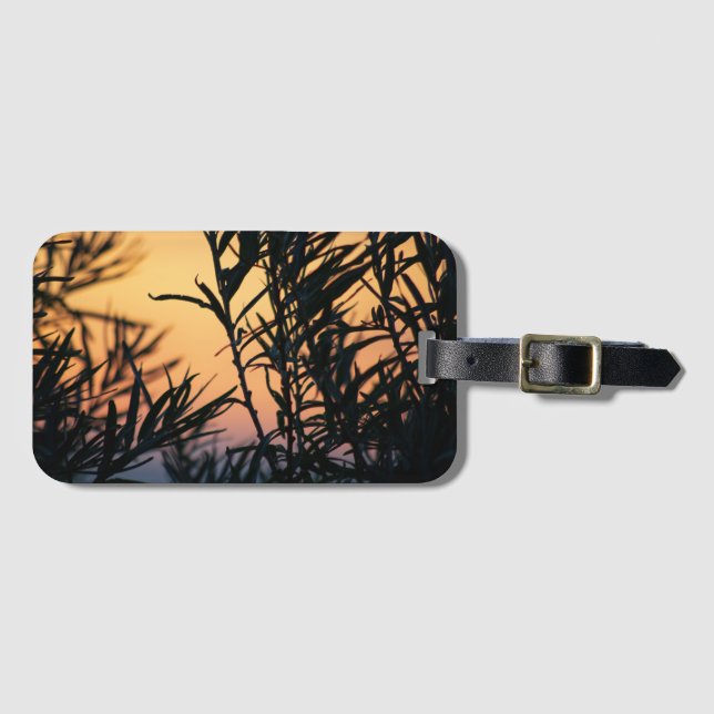 Etiqueta De Bagagem Vegetação no pôr do sol (Frente Horizontal)