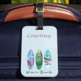 Etiqueta De Bagagem Venice Beach California Surfboards Personalizadas