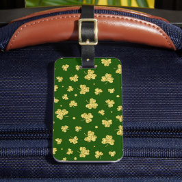 Etiqueta De Bagagem VERDE bonito e DOURADA SHAMROCKS CELTICOS IRLANDES