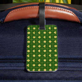Etiqueta De Bagagem VERDE bonito e DOURADA SHAMROCKS CELTICOS IRLANDES