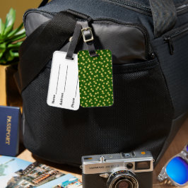 Etiqueta De Bagagem VERDE bonito e DOURADA SHAMROCKS CELTICOS IRLANDES