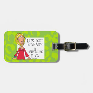 Etiqueta De Bagagem Verde de viagem do Tag da bagagem da diva