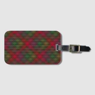 Etiqueta De Bagagem Verde e vermelho, tartan