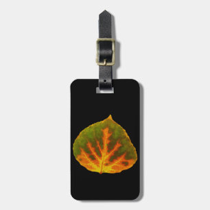 Etiqueta De Bagagem Verde Laranja e Amarelo Aspen Folha #1
