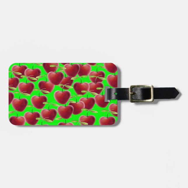 Etiqueta De Bagagem Verde limão Cherry Splash (Frente Horizontal)