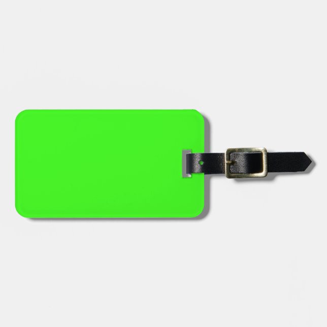 Etiqueta de bagagem verde neon (Frente Horizontal)