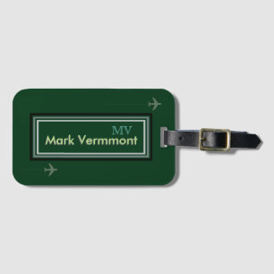 Etiqueta De Bagagem Verde Personalizado Moderno