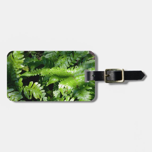 Etiqueta De Bagagem Verde-primavera Verde-Ferns - verde-botânico tropi (Frente Horizontal)