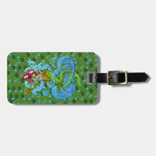 Etiqueta de Bagagem Verde Smermaid Sea