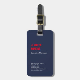 Etiqueta De Bagagem Vermelho azul moderno minimalista profissional