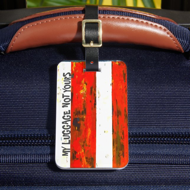 Etiqueta De Bagagem Vermelho e Branco (Frente Insitu 2)