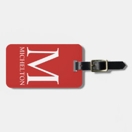 Etiqueta De Bagagem Vermelho Monograma