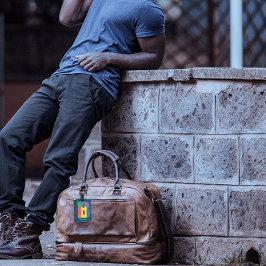 Etiqueta De Bagagem Vermelho roxo verde vermelho Monograma inicial B a