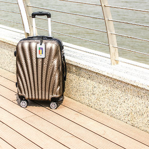 Etiqueta De Bagagem Vermelho roxo verde vermelho Monograma inicial D b