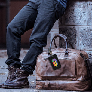 Etiqueta De Bagagem Vermelho roxo verde vermelho Monograma inicial D p