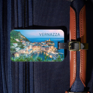 Etiqueta De Bagagem Vernazza Cinque Terre La Spezia Itália Panorama