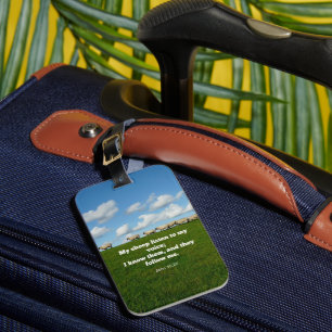 Etiqueta De Bagagem Verso bíblia, John 10:27, minha ovelha...