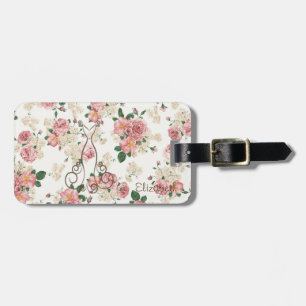Etiqueta De Bagagem Vestido Elegante Adorável, Padrão Floral-Personali
