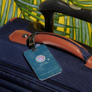 Etiqueta De Bagagem Viagem Adventures Iniciais W (editável)