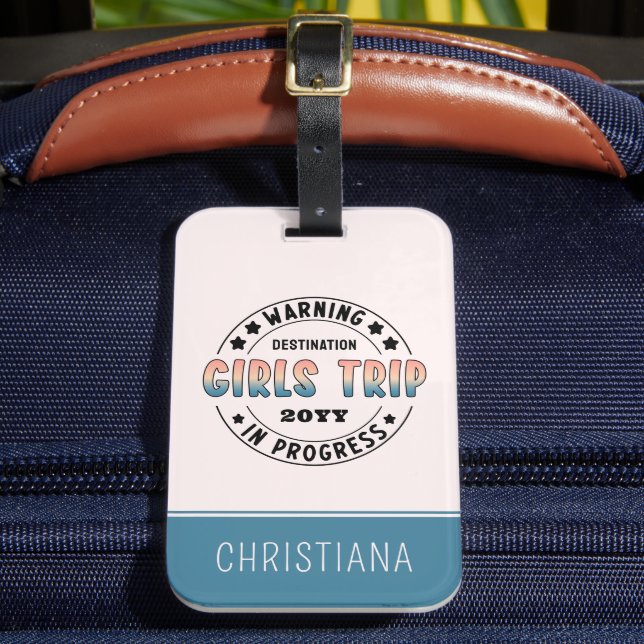 Etiqueta De Bagagem Viagem das Meninas Personalizada Em Andamento Grad (Frente Insitu 2)