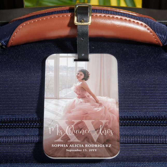 Etiqueta De Bagagem Viagem de Años Quinceañera Foto 15 de Aniversário  (Frente Insitu 2)