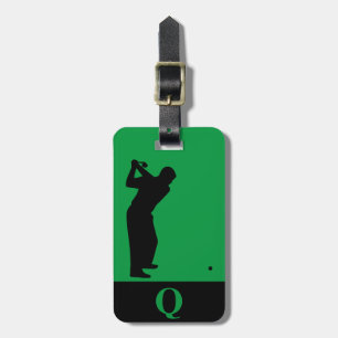 Etiqueta De Bagagem Viagem de Bagagem de Golfe Verde Preto do Monogram