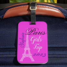 Viagem de Meninas em Torre Eiffel Paris Rosa Chic
