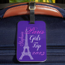 Viagem de Meninas em Torre Eiffel Paris Roxo-Chic