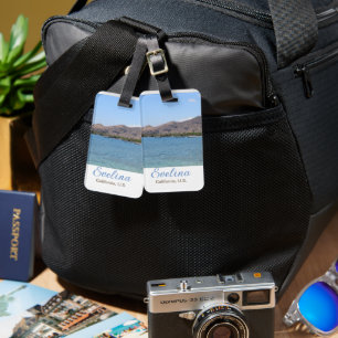 Etiqueta De Bagagem viagem de praia do oceano adiciona nome local text