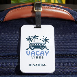 Etiqueta De Bagagem Viagem de Verão em Van de Camping