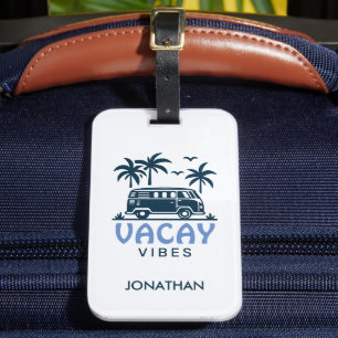 Etiqueta De Bagagem Viagem de Verão em Van de Camping