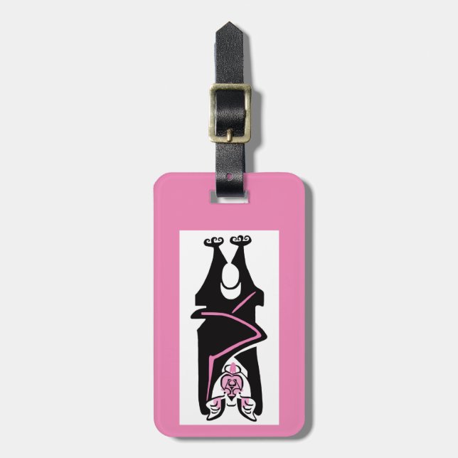 Etiqueta De Bagagem Viagem - Desenho manual - MTD preto - vida selvage (Frente Vertical)