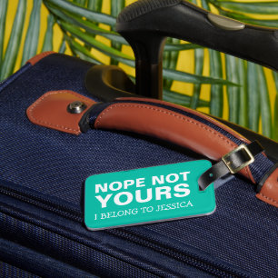 Etiqueta De Bagagem Viagem Divertida Personalizada Verde Menta