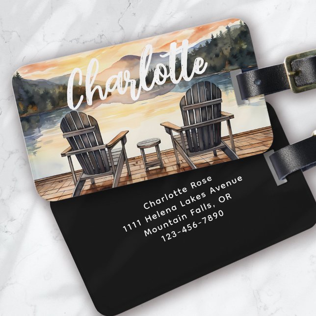 Etiqueta De Bagagem Viagem do lago Monograma (Criador carregado)