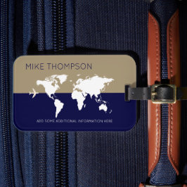 Etiqueta De Bagagem Viagem do Mundo Moderno Masculino Simples Elegante