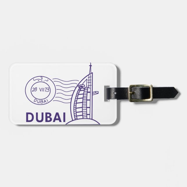 ETIQUETA DE BAGAGEM VIAGEM DUBAI (Frente Horizontal)