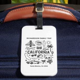 Etiqueta De Bagagem Viagem em Família pela Califórnia - Personalizado