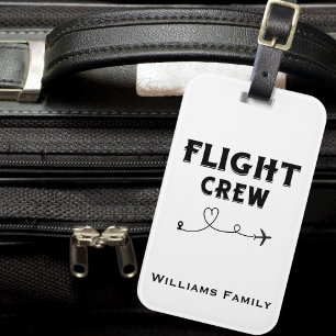 Etiqueta De Bagagem Viagem Equipe de Voo Avião e Coração Férias