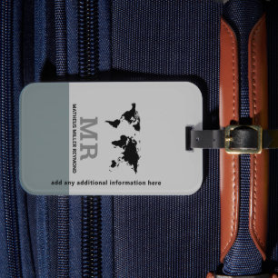 Etiqueta De Bagagem viagem internacional do mapa mundial