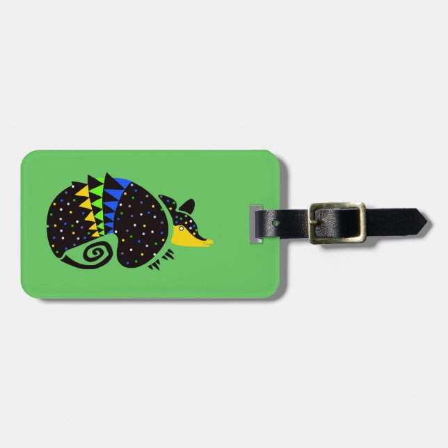 Etiqueta De Bagagem Viagem - Legal ARMADILLO - Natureza - Verde (Frente Horizontal)