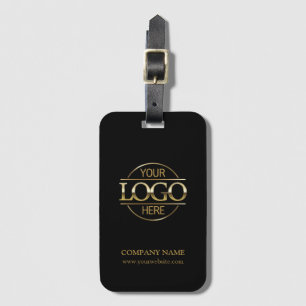 Etiqueta De Bagagem Viagem para funcionários do logotipo preto simples