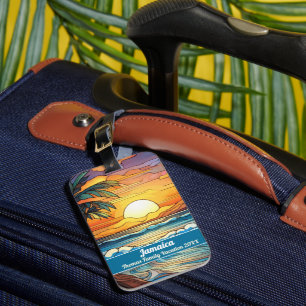 Etiqueta De Bagagem Viagem personalizada da família Jamaica