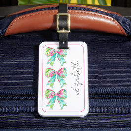 Etiqueta De Bagagem Viagem personalizado de pré-disquete rosa e Arco v